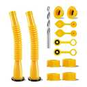 Gas Can Spout Replacement, Anti-Spill Gas Can Nozzle Replacement, 2-Kit Upgraded Spouts No Leaky with Flexible Nozzle, Can Vent Caps, Fit for Most 1/2/5/10 Gal Can