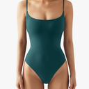SUUKSESS Women Sexy Square Neck Thong Bodysuit Backless Cami Bodysuit Top, Size,M