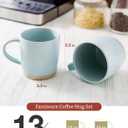 famiware Coffee Mugs Set of 6, Milkyway 13 oz Mug Set, Ceramic Cup Set with Handle for Coffee, Tea, Cocoa, Milk, Light Blue