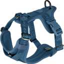 No Pull Dog Harness with Lycra, Three-Point Force Dispersion & 3D Padding, Adjustable Breathable Mesh for Large Dogs(Prussian Blue,L) (L(neck:18.0-31.0,chest:24.0-37.0))