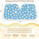 Carbella Blue Daisy Car Windshield Sun Shade - Sun Visor Sunshade for Car Windshield - Window Shades for Cars, SUV & Truck - Dash Cover UV Protection for Front Window Shade Accessories - 57" x 27"