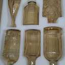 Gold Amber Glass Bud Vases Set of 12, Small Vases for Flowers, Champagne Mini Vintage Vases for Centerpieces,Bud Vase in Bulk for Wedding Decor,Single Flowers,Office and Home Table Flower Dcor