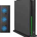 FASTSNAIL Vertical Cooling Stand Compatible with Xbox One X, Cooling Fan Stand Compatible with Xbox One X with 3 USB Ports and a Light Bar (Only Compatible with Xbox one X)