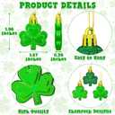 48 PCS St Patricks Day Decorations, Shamrocks Shaped Ornaments for Tree, 3 Styles Good Luck Clover Hanging Baubles, Shamrocks Decorations for St Patricks Day Accessories Home Decor Supplies