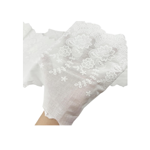 5 Yards Lace Trim for Sewing - White Cotton Lace Floral Embroidery Fabric Trim for Sewing Dresses, Bag, Pets Clothes, Apron
