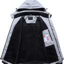 Men's Ski Jacket Warm Winter Waterproof Windbreaker Hooded Raincoat Snowboarding Jackets (Gray, XXL)