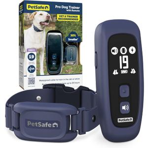 PetSafe Pro Dog Trainer with Remote Waterproof Training Collar 1000 ft Range Tone, Vibration and 19 Levels of Static - Add-A-Dog Compatible Sleek Remote Training Collar