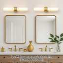 4 x Hardwired Wall Sconces Set of Two, Modern Bathroom Sconces Wall Lighting with Milky White Glass, Brushed Gold Sconces Wall Decor Set of 2 for Bathroom Mirror Bedroom Living Room Hallway