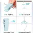 Pants Hangers with Clips 30 Pack, Stackable Space-Saving Skirt Hangers with Adjustable Non-Slip Clips, 360° Swivel Hook, Closet Organizer for Pants, Shorts, Jeans, Blue