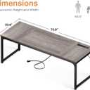 Coleshome 71 x 24 Inch Computer Desk with USB Ports, Large Office Desk, Long Study Student Writing Desk, Grey Oak