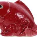 HOMSFOU Carp Shape Water Fountain Ceramic Fish Fountain Spitter Water Feature Garden Fish Statue Water Spray Sprinkler Circulating Waterfall Fish Sculpture
