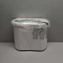 IEEK 12 Liter Rectangular Plastic Trash Can with Press Top Lid,White Modern Wastebasket Thin Trash Cans,3.2 Gallon Garbage Container Bin for Bathroom,Bedroom,Kitchen,Office and Powder Room