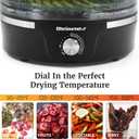 Elite Gourmet EFD319 Food Dehydrator, 5 BPA-Free 11.4" Trays Adjustable Temperature Controls, Jerky, Herbs, Fruit, Veggies, Dried Snacks, Black