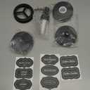 Mason Jar Bathroom Accessories Lids Set(4pcs) - Jars Not Included - Soap Dispenser,Toothbrush Holder, Apothecary Jars Lids for Regular Mouth Mason Jars - Rustproof Stainless SteelBlack