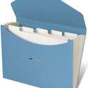 Blue Lake ECOLIFE 6-Pockets Recyclable Paper Expanding File Document Folder Plastic Free, Accordian File Organizer - A4 Letter Size, 200 Sheet for School, Office, Home Carolina