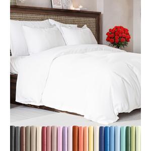 Duvet Cover Queen Size Set - Extra Soft Queen Duvet Cover 90" x 90" with 2 Pillow Shams - Hotel Luxury, Easy Care and Fade Free w/ Zipper Closures & Ties - All Season, Comfy, Cozy & Breathable (White)