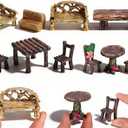 Fairy Garden Accessories 10-Pack Miniature Table and Chairs Set, Mini Fairy Garden Resin Ornaments, Outdoor Decor for Miniature Dollhouse & Micro Landscape DIY