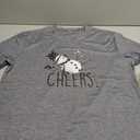 Yimoya Snowman Wine Cheers T Shirts Women Funny Christmas Snowman Beer Wine Graphic Tees XL