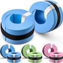 Wettarn 6 Pcs Foam Aquatic Cuffs for Adults Water Ankle Weights for Pool Exercise Swim Aquatic Ankle Cuffs EVA Arms Belt Adjustable Webbing for Swim Equipment, Quick Wear and Release, Blue Pink Green, 14.5 x 8 cm