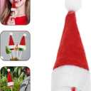 Amosfun 48pcs Mini DIY Christmas Hat Christmas Cap Lollipop Top Wraps Toppers Wine Bottle Cap for Lollipop Candy Cover Decorations Craft