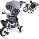 Tricycle Stroller, 4 in 1 Folding Smart Baby Kids Bike Trikes Stroller with Push Handle, 360°Swivel Seat, 3-Gear Adjustable Carport and Seat Backrest, Adjustable Pusher, Push Tricycle for Toddlers 0-7