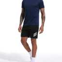 OYGSieg 5 Pack Workout Shirts for Men Short Sleeve Athletic Active Tops Quick Dry Crew Neck T Shirt for Running (XXL)