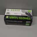 Black Vinyl Gloves, Food Grade Gloves Disposable Latex Free & Powder Free, Guantes for Cleaning Cooking Food Prep