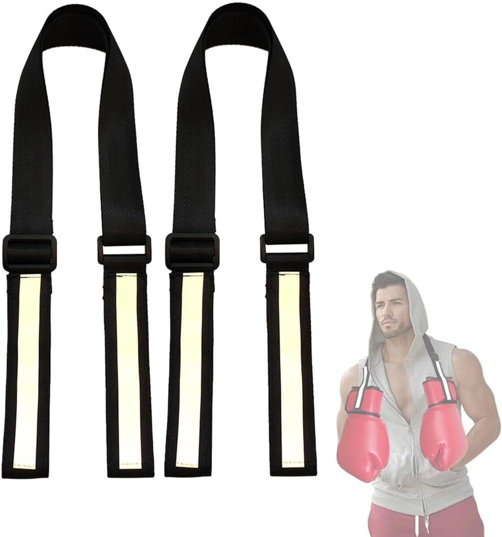 2PCS Boxing Gloves Carrying Strap26- 46 Adjustable Shoulder Strap for Carrying & Hanging Boxing GlovesBoxing Gloves Storage Rack, Travel Carrier Gloves Holder Strap