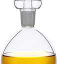 HAIZEEN 10 oz / 300 ml Clear Glass Olive Oil Dispenser Bottle - Oil & Vinegar Cruet with Pourers and NO Funnel Needed - Olive Oil Carafe Decanter for Kitchen and BBQ