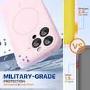 Miracase Magnetic for iPhone 16 Pro Case, [Soft Anti-Scratch Microfiber Lining], Compatible with MagSafe, Liquid Silicone Case Shockproof Drop Protection Phone Case for 16 Pro,Sand Pink