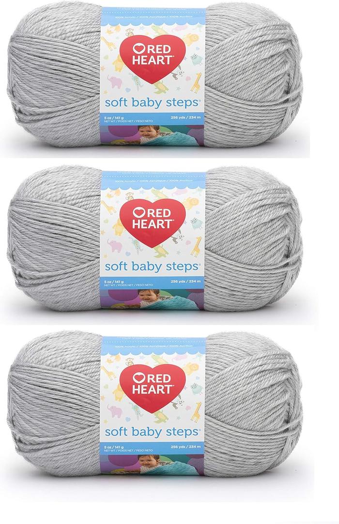 Red Heart E746-9401 Red Heart Soft Baby Steps Yarn - Elephant (pack of 3)