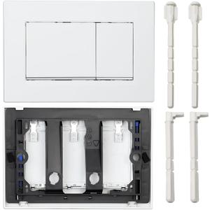 Actuator Plate for Geberit Dual Flush, Compatible with Geberit sigma30 Concealed Cisterns, White with Polished Chrome, 115.883.KJ.1