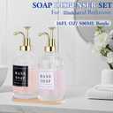 Dish and Hand Soap Dispenser for Kitchen,Glass Soap Dispenser with Pump,Tray,Funnel, Set of 2 Countertop Soap and Lotion Dispenser for Bathroom,Shower,500ml/16.9oz,
