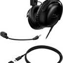 HyperX Cloud III Wired Gaming Headset, PC, PS5, Xbox Series X|S, Angled 53mm Drivers, DTS Spatial Audio, Memory Foam, Durable Frame, Ultra-Clear 10mm Mic, USB-C, USB-A, 3.5mm Black