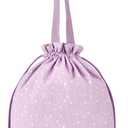 Reusable Small Lunch Bag,Drawstring Lunch Bag,Insulated Handbag Tote bag with Handle (Purple)