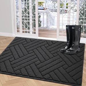 Door Mat Indoor Doormat, Entryway Rug Door Mats Non-Slip Rubber Backing,Heavy Duty Low-Profile Entrance Rugs, Absorbent Resist Dirt Doormats Floor Door mat for Entryway,36"x59"Charcoal
