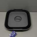 SAMMART 10L (2.64 Gallon) Collapsible Dishpan with Draining Plug - Foldable Washing Basin - Portable Dish Washing Tub - Space Saving Kitchen Storage Tray (Black/ Alloy Grey)