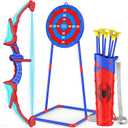 Bow and Arrow Set for Kids, LED Light Up Archery Set with 7 Suction Cup Arrows, Quiver & Standing Web Target for Indoor/Outdoor, Birthday Gifts Toys for 4 5 6 7 8 9 10 12 Year Old Boys Girls (Red)