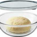 6.2QT Large Glass Mixing Bowl with Lid, Clear Glass Salad Cooking Bowls for Sourdough, Salad and Storage Prepping and Baking Food Storage Set