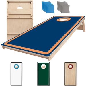 Cornhole Board Set - No Bounce,Regulation Size 4x2 ft,Made of 1/2" Pine Plywood,UV Printing Includes 8 Bean Bags and 2 Cornhole Boards,Perfect for Outdoor Games and Gatherings