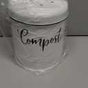 Compost Bin Kitchen, 1.3 Gallon Farmhouse Kitchen Compost Bin Countertop, Indoor Countertop Compost Bucket with Lid and Charcoal Filters, White