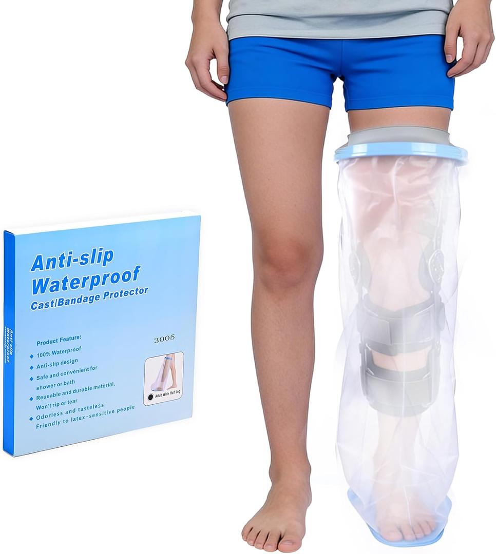 Sumifun Cast Covers for Shower Leg - Waterproof Extra Wide Large - Adult Leg Cast Covers with Non-Slip Padding Bottom, Keep Cast Dry Protection (X-Large)