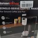 Bonsenkitchen 2-in-1 Single Serve Coffee Maker for K Cup & Ground Coffee, Fast Brewing (6-14oz),One Cup Coffee Machine with Travel Mug,Space-Saving for HomeOfficeDorm