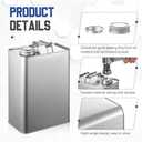 Maxdot 2 Pcs F Style Metal Can Reusable Metal Can with 1.5" Opening for Liquid, Paints, Pigment, Double Lid Secure Storage and Easy Pouring, Non Food Grade (1 Gallon)
