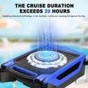 Solar Powered Robotic Pool Skimmer, Automatic Pool Surface Cleaner Robot with 24/7 Continuous Cleaning, App Control, Dual Charging, Ideal for Above Ground & In-Ground Pools (Blue)
