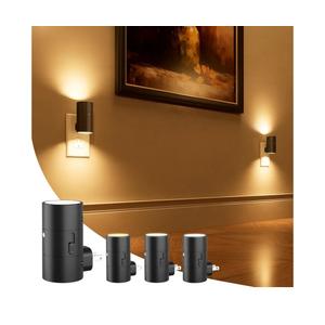 NIORSUN Night Lights Plug into Wall, Dimmable with 3 Color Modes & Auto On/Off Sensor, Ultra-Slim Nightlight for Hallway, Bathroom, Bedroom, Nursery, Kitchen (4 Pack, Black)