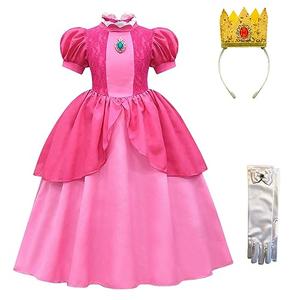 Rxiduoy Women's Halloween Party Dress Super Brothers Princess Peach Costume Size 110