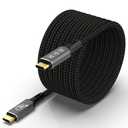 CABLEDECONN Long USB4 Thunderbolt 4 Extension Cable 5M 16.5ft 8K USB C M/M 240W Fast Charging 40Gbps Data Transfer 7680 * 4320 8K@60Hz 4K@144Hz Video Compatible with Different USB-C Devices