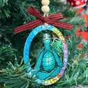 Yoga Christmas Ornament - Sea Turtle Meditating Zen Gifts for Women, Yoga Lovers, Instructors, Teachers, Mom, Friend - Meditation Acrylic Christmas Ornament