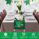 Boao St Patricks Day Table Runner 13 x 72 Inch Green 3D Embroidered Thick Canvas Decor Leprechaun Top Hat Clover Table Runner Irish Festival Home Decoration for Holiday Party Kitchen Party